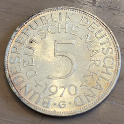 1970G Germany, 5 Deutsche Mark, KM112