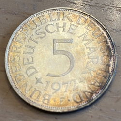 1972F Germany, 5 Deutsche Mark, KM112