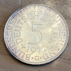 1972G Germany, 5 Deutsche Mark, KM112