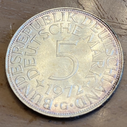 1972G Germany, 5 Deutsche Mark, KM112