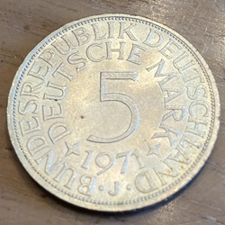 1971J Germany, 5 Deutsche Mark, KM112