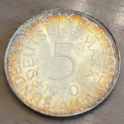 1970G Germany, 5 Deutsche Mark, KM112