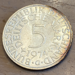 1974G Germany, 5 Deutsche Mark, KM112