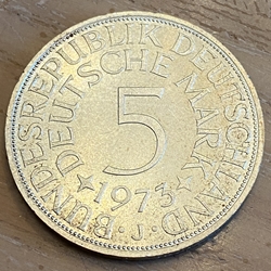 1973J Germany, 5 Deutsche Mark, KM112