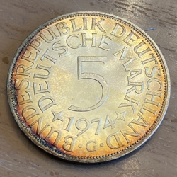 1974G Germany, 5 Deutsche Mark, KM112