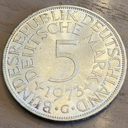 1973G Germany, 5 Deutsche Mark, KM112