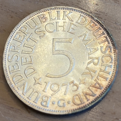 1973G Germany, 5 Deutsche Mark, KM112