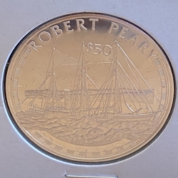 1988 Cook Islands, 50 Dollars, Great Explorers Series - Robert Peary