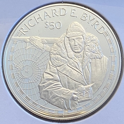 1988 Cook Islands, 50 Dollars, Great Explorers Series - Richard E. Byrd