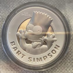 2022 Tuvalu Bart Simpson, Two Ounce, .999 Fine