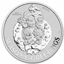 2022 Tuvalu 1 oz Silver The Simpsons: Season's Greetings - Sell $40.00