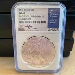 2016 American Eagle Silver One Ounce Certified / Slabbed MS69