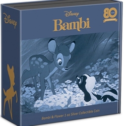 2022 Niue Disney Bambi 80th Anniversary – Bambi and Flower 1oz Silver Coin