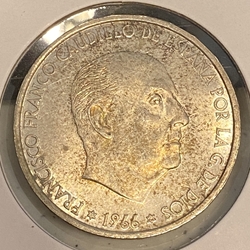 1966 Spain 100 Pesetas KM# 797