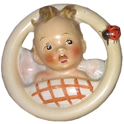 Hummel 137/A Child in Bed, Wall Plaque, Double Crown, Tmk 1