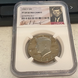 1989-S Kennedy Half Dollar, Clad, PF 69 Ultra Cameo - 011