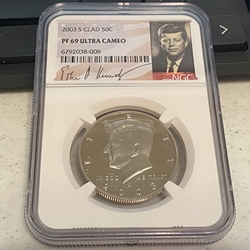 2003-S Kennedy Half Dollar, Clad, PF 69 Ultra Cameo - 008