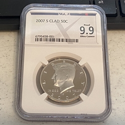 2007-S Kennedy Half Dollar, Clad, NGC-X Proof 9.9 Ultra Cameo - 001