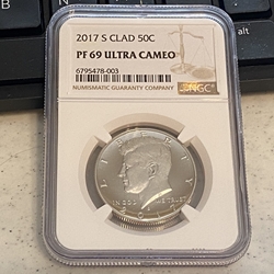 2017-S Kennedy Half Dollar, Clad, PF 69 Ultra Cameo - 003