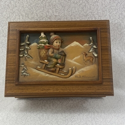 M.I. Hummel Four Seasons Music Box Series, First Edition, Ride Into Christmas 4,553 of 10,000, Tmk 6