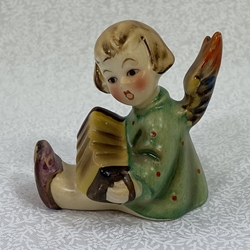 M.I. Hummel III/39/0 Angel, Joyous News with Accordion, Candleholder, Tmk 1