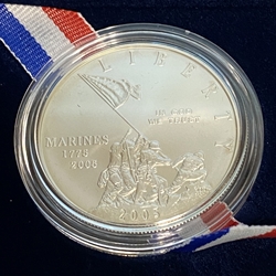 2005-P Uncirculated Marines Silver Dollar