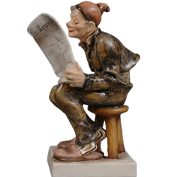 M.I. Hummel 181 Old Man Reading Newspaper,  Tmk 1