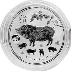 2019 Australia, 1 Dollars - Elizabeth II 64th Portrait - Year of the Pig, Lion Privy