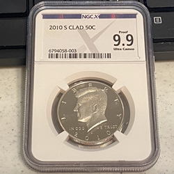 2010-S Kennedy Half Dollar, Clad, NGC-X Proof 9.9 Ultra Cameo - 003