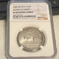 1986 France 100 Francs Statue Of Liberty Centennial-018