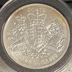 2019 Great Britain 2 Pounds, Royal Arms; 1 oz Silver