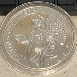 2022 Saint Helena, 5 Pounds, TRUTH · CONQUERS · ALL-5 Oz Silver