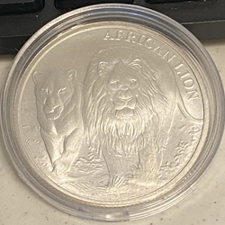 2016 Republic of Congo, 5000 Francs CFA African Lion, 1 Oz Silver