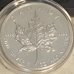 1990 Canada 5 Dollars, 1 Oz Fine Silver