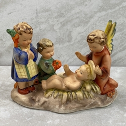 M.I. Hummel 113 Heavenly Song, Candleholder, Incised Crown, Stamped Full Bee, Tmk 1/2