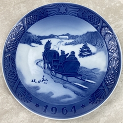 Royal Copenhagen Christmas Plate, 1964 Fetching the Christmas Tree