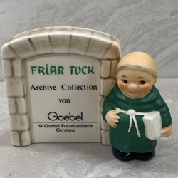 Goebel Figurine, 59 002 10 Friar Tuck Archive Collection Plaque, Green, Tmk 6