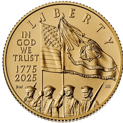 2025 U.S. Marine Corps 250th Anniversary, Uncirculated Five-Dollar Gold Coin